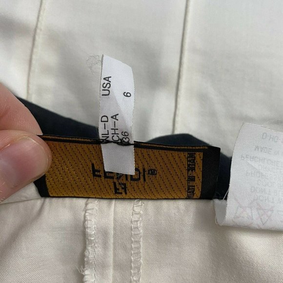 Vintage Fendi Dress Pinup Vintage Pockets White Pleated Collared 6 - Picture 6 of 11